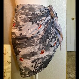 Beach wrap Hawaiian themed print small-large